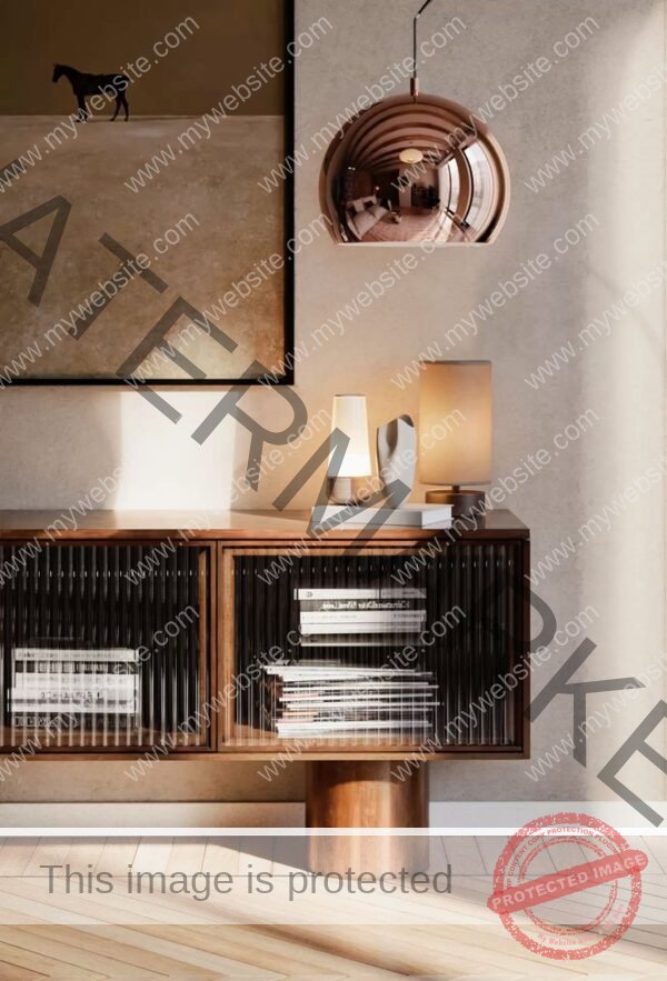 Luxury Fluted Glass & Wood Media Console