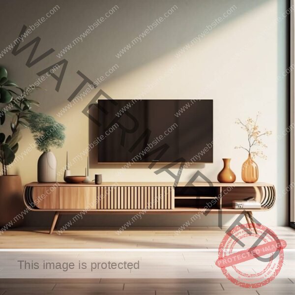 Floating Modern TV Cabinet (White & Walnut)
