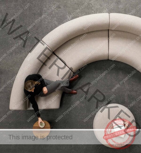 Luxury White Bouclé Curved Sectional Sofa