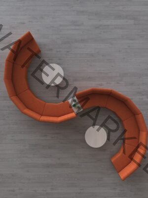 Contemporary Orange S-Shape Modular Lounge Seating