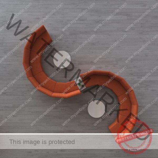 Contemporary Orange S-Shape Modular Lounge Seating