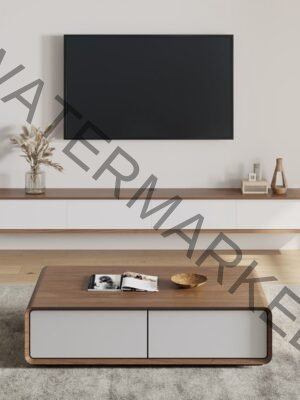 Low Profile Japandi Style TV Console