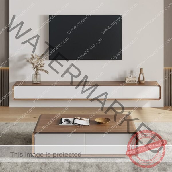 Low Profile Japandi Style TV Console