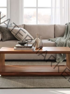 Minimalist Rectangular Open Shelf Coffee Table