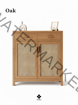 Natural Cane Storage Cabinet