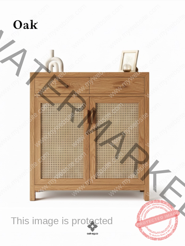 Natural Cane Storage Cabinet