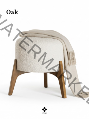 Bouclé Accent Ottoman