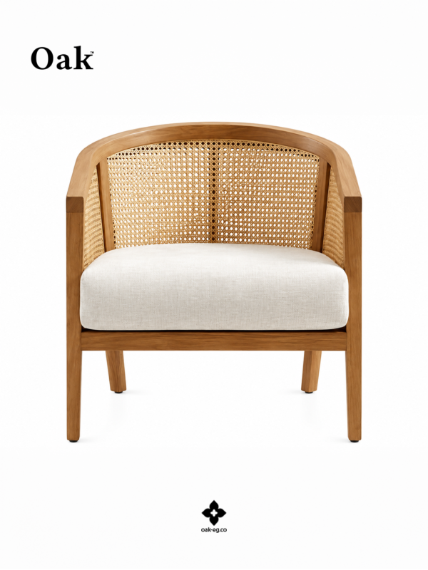 Oak Cane Lounge Chair