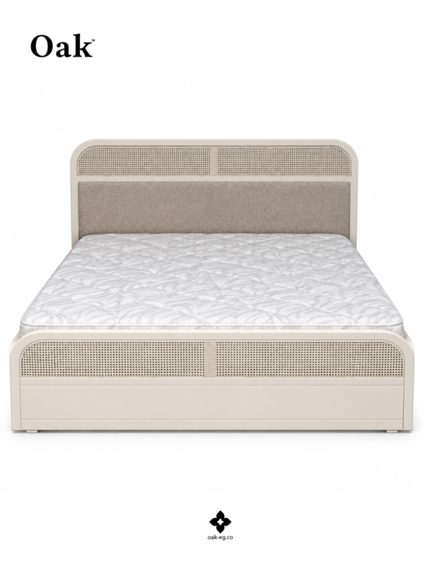 Cane Panel Upholstered Bed
